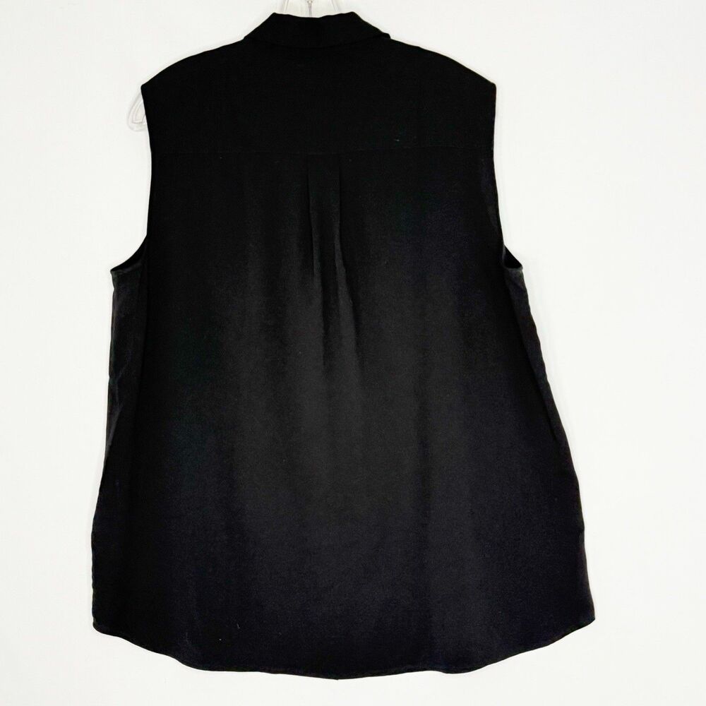 Uniqlo Women's Sleeveless Shirt Size L Black Up Collared Casual Summer - Picture 3 of 16